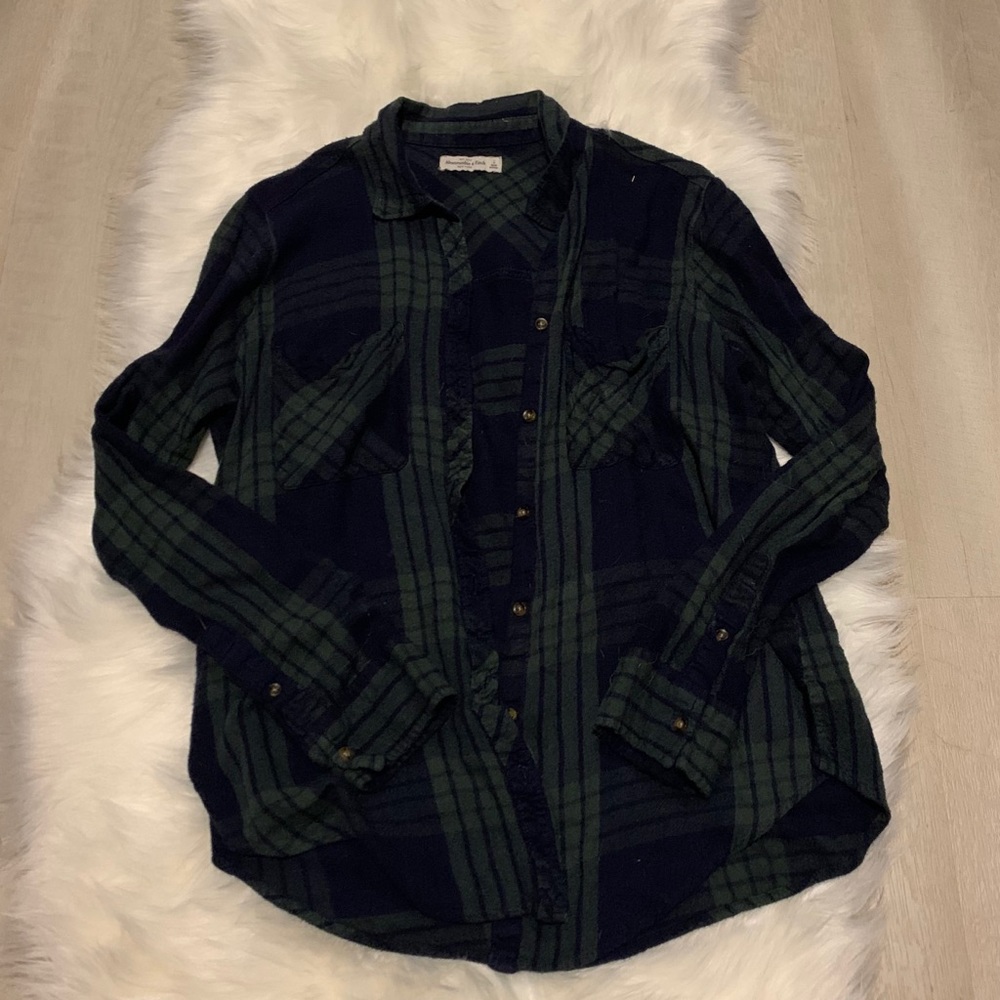 Navy and Hunter Green Flannel